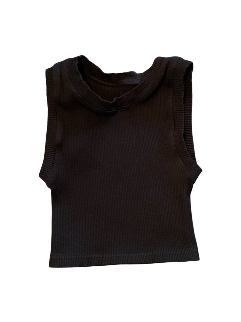 FP Movement by Free People Ribbed Cropped Tank Top in Black size XS Baby Tee
